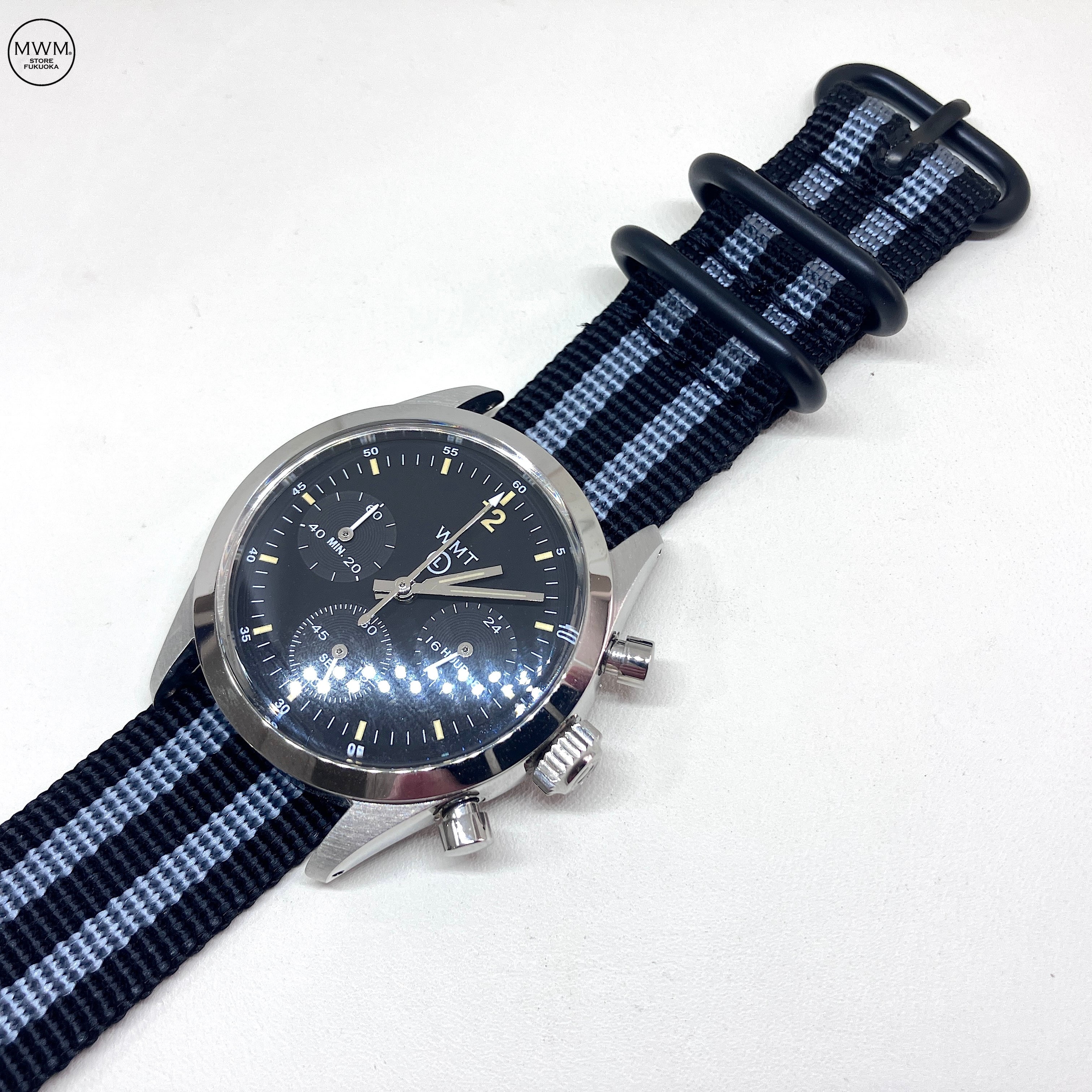 ZULUストラップ 3リング・シングルパス PVDバックル JB 20mm 腕時計