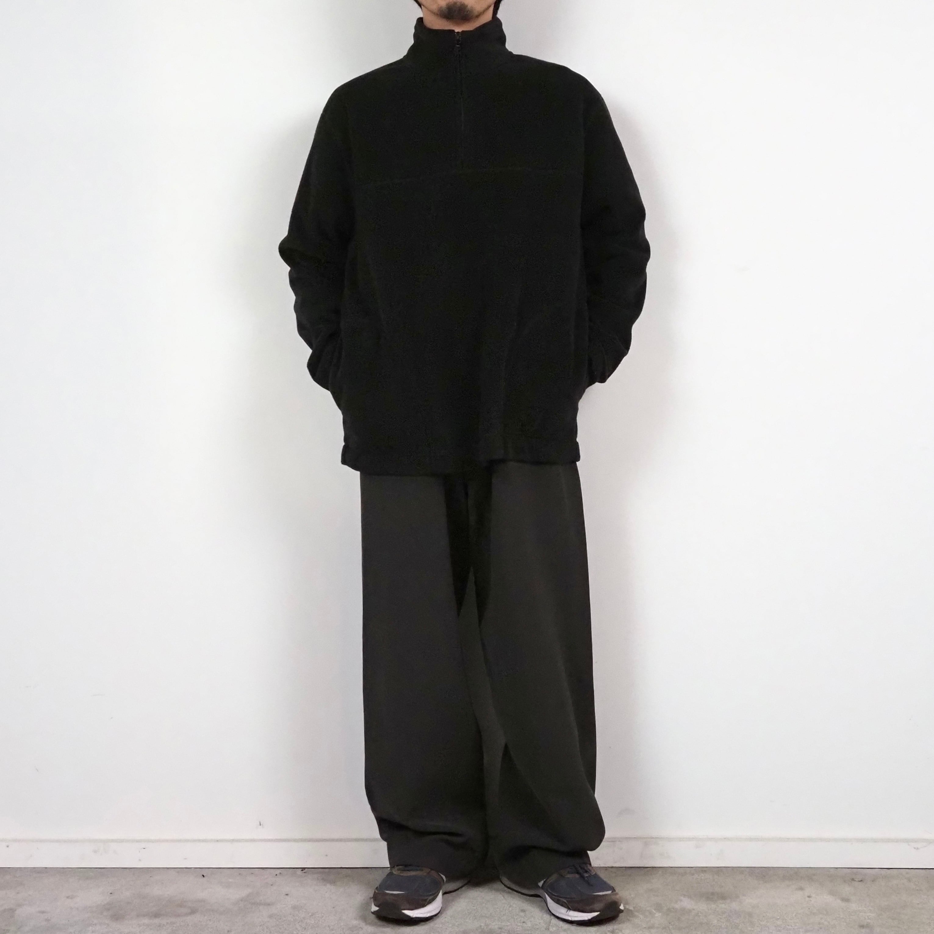 ST.JOHNSBAY 1/4 zip Black Pullover Fleece Jacket M 90s セントジョンズベイ プルオーバー フリースジャケット