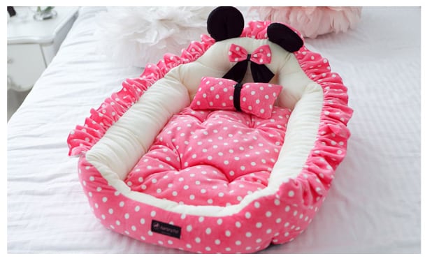 犬 犬用 水玉 ベッド ハウス Mサイズ 滑り止め加工 小型犬 中型犬 大型