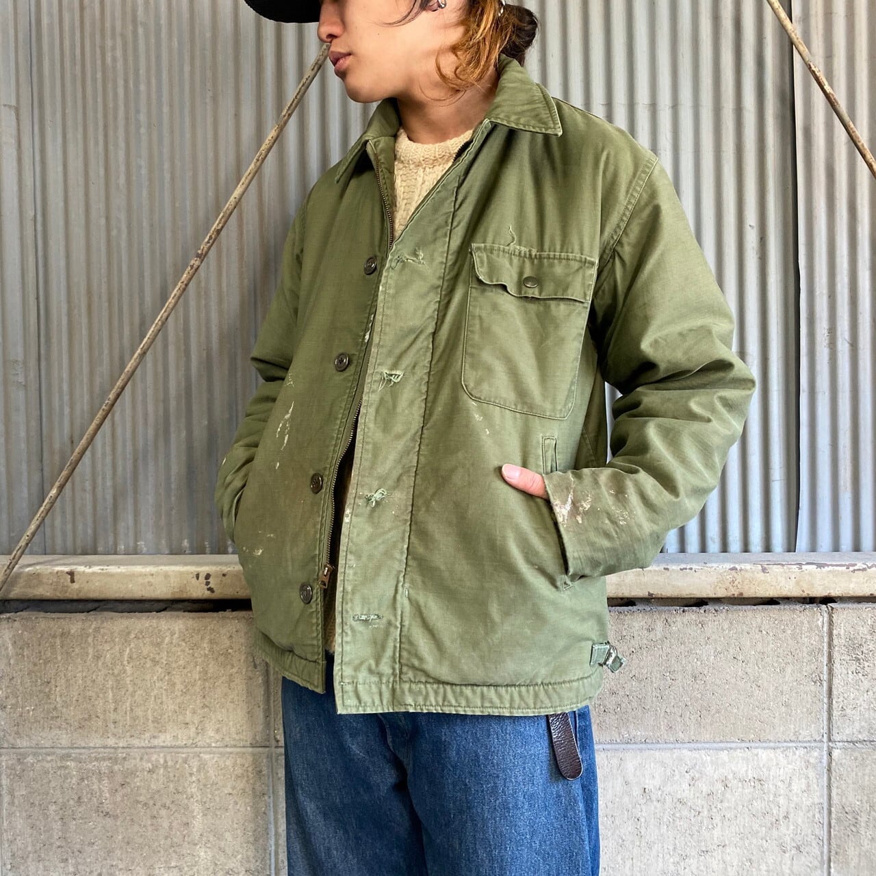 68年納品 米軍実品 U.S.NAVY A-2 デッキジャケット MEDIUM 古着 60S 