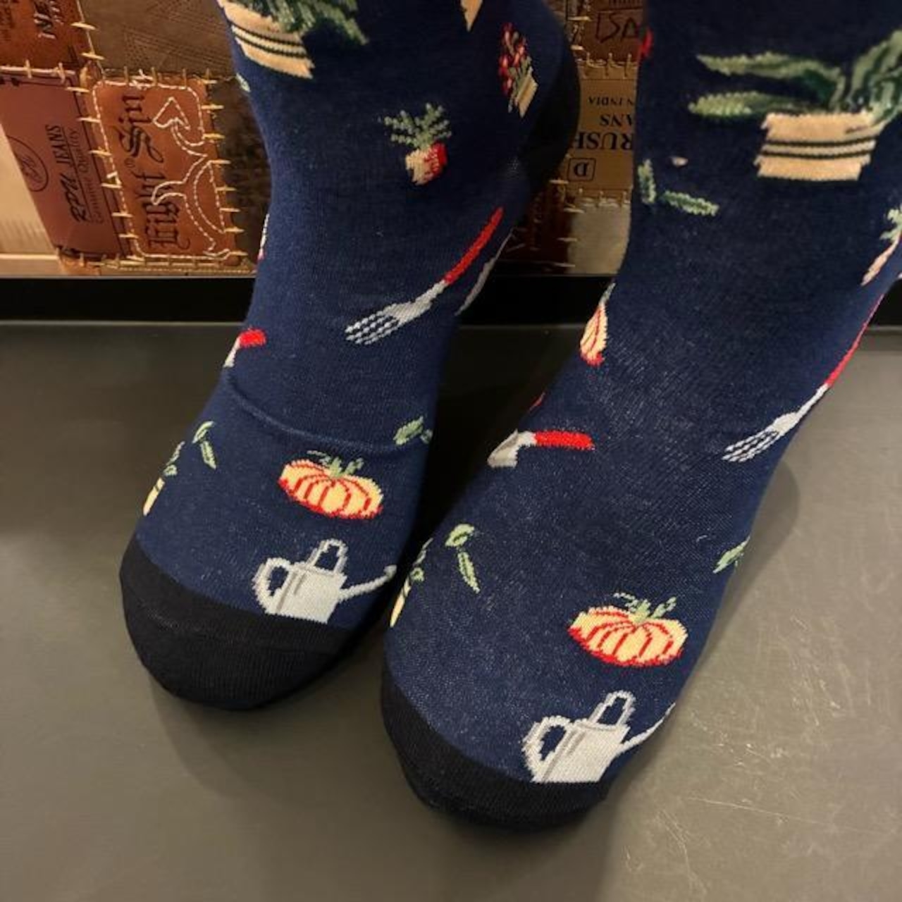 TOPANGA SOCKS Men's　Art Socks Farm work Navy