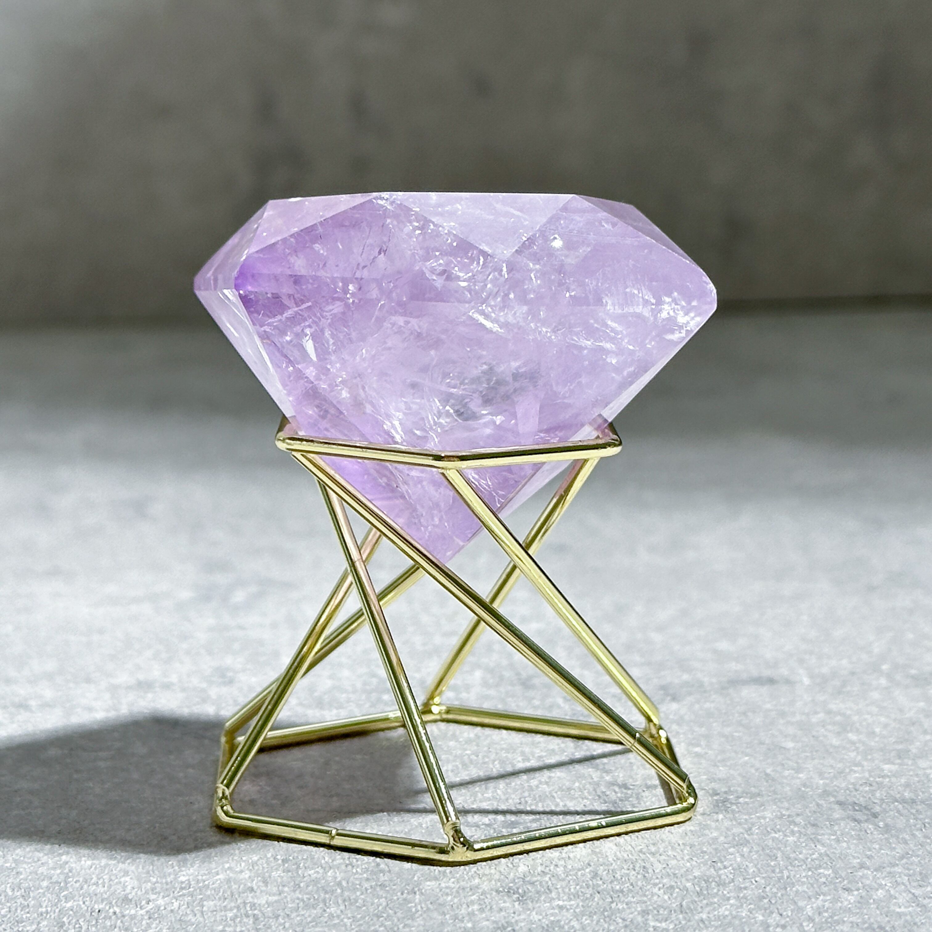 アメジスト　ダイヤモンドカット　天然石　置物 虹◎アメジスト ダイヤモンドカット21◇Amethyst Diamond◇天然石