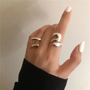 Curve silver ring 2set＊M-231