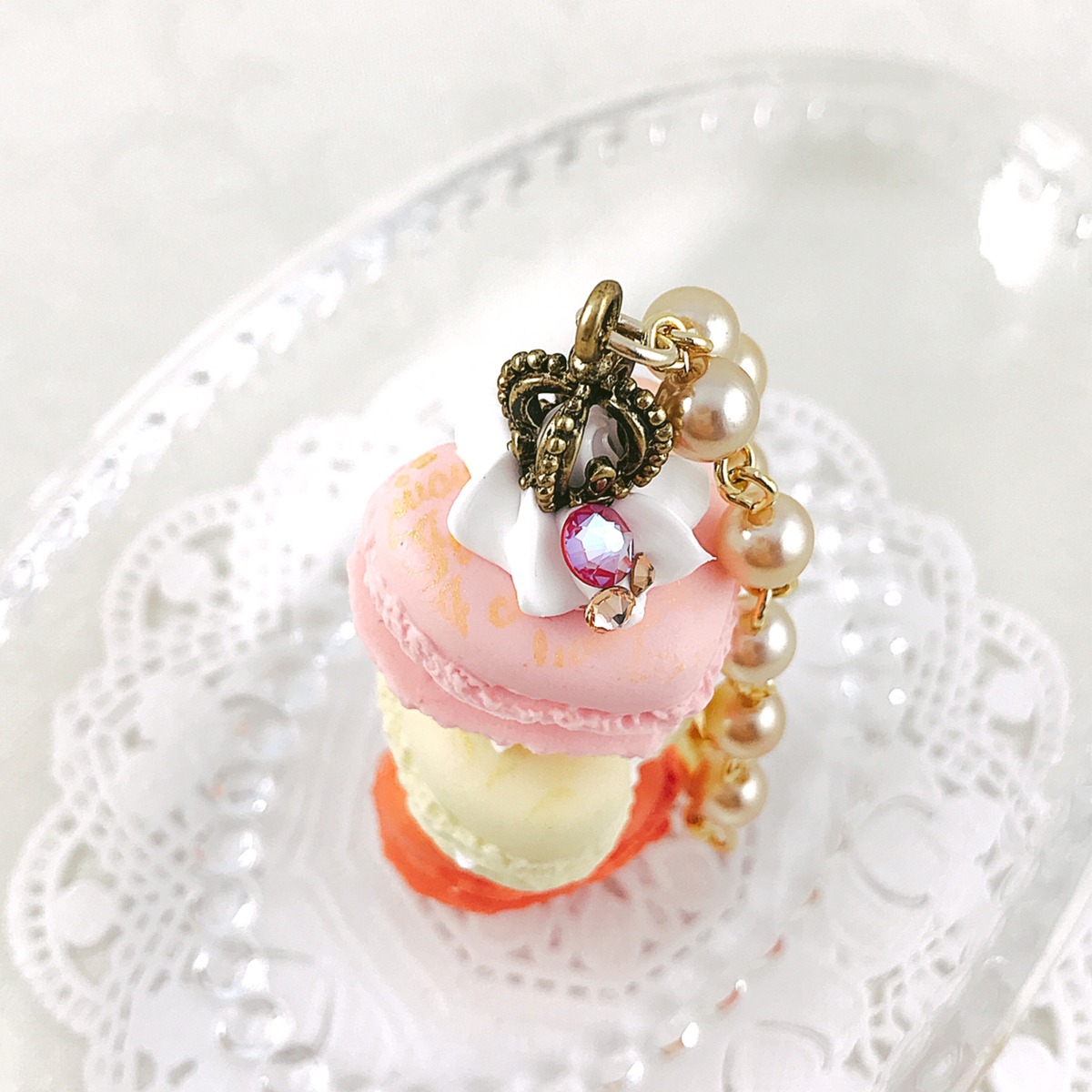 3連ハートマカロンのバッグチャーム | スイーツ♪メロディ 