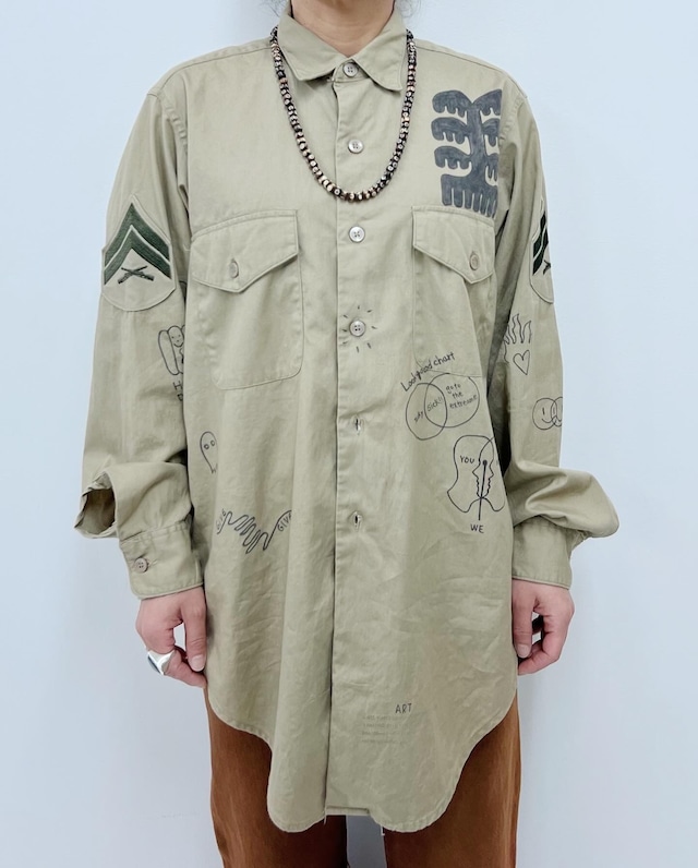 trlp 60s vintage US ARMY poplin shirt