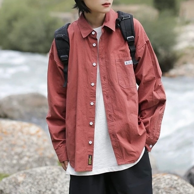 ボックスシルエットボタンシャツ　J0078