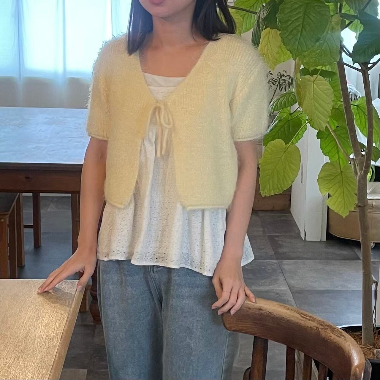 シャギーリボンカーディガン