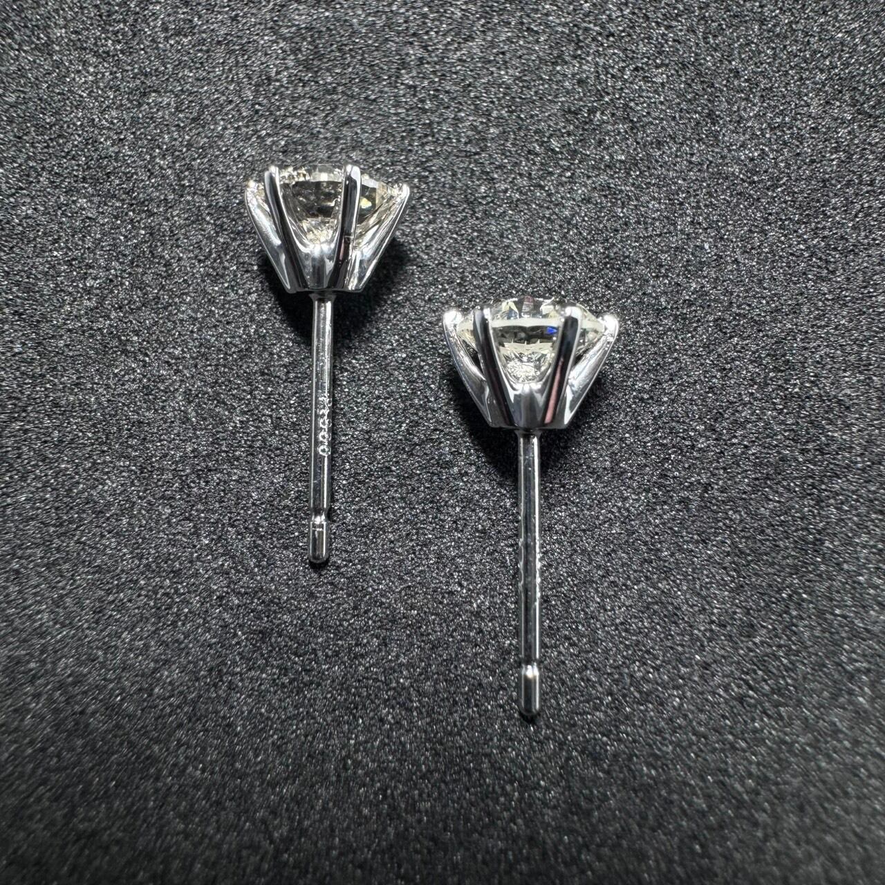 鑑別書付】Pt900 1.22ct 一粒 ダイヤモンド ピアス 大粒 鑑別書付】Pt900 1.22ct 一粒 ダイヤモンド ピアス 大粒