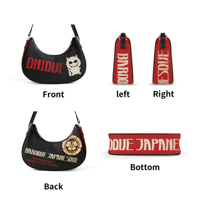 ONIQUE　ヴィーガンレザーハーフムーンショルダーバッグ