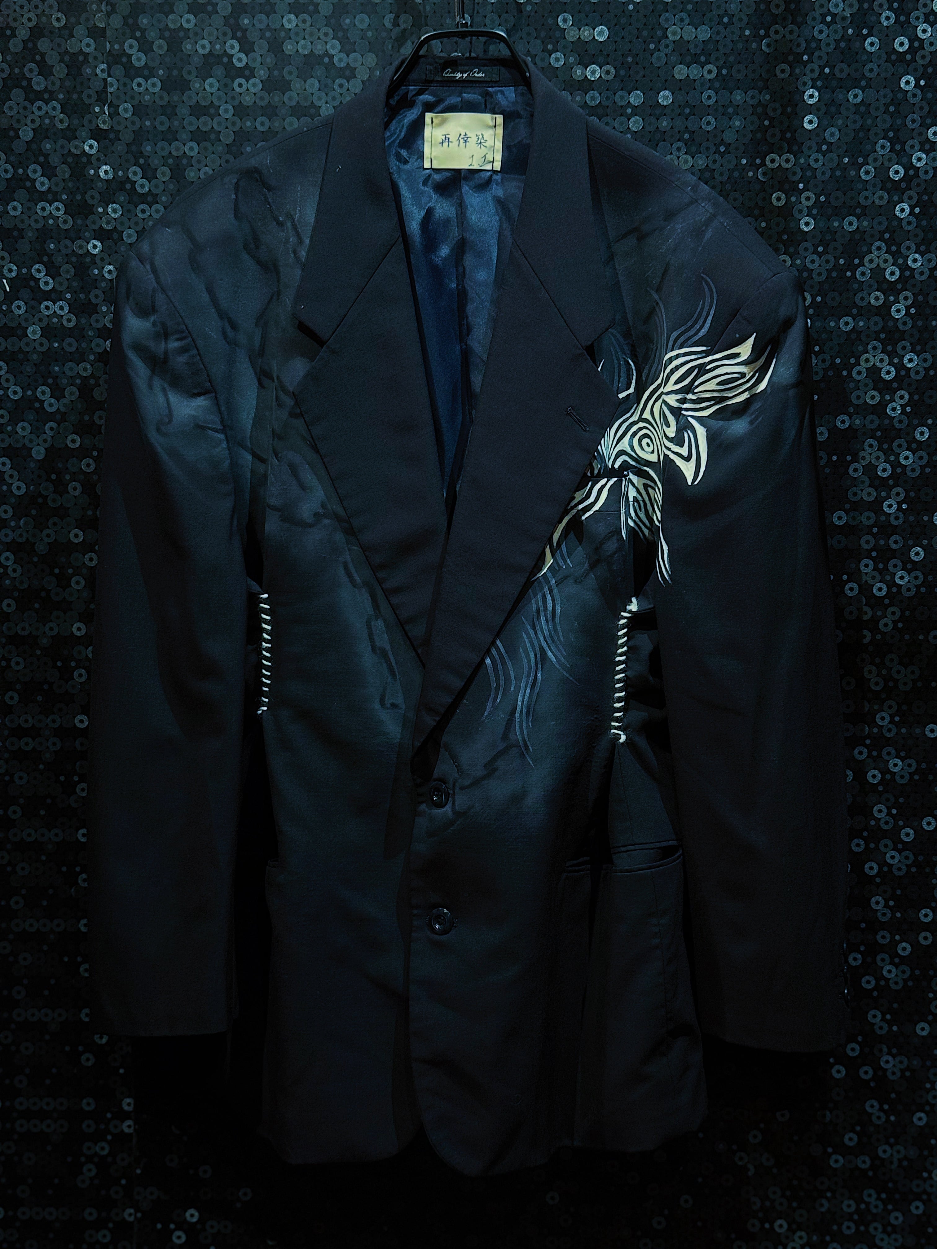 【ÆIEM】"再倖築"vintage"Butterfly of the Void"paint Aperture tailored jacket