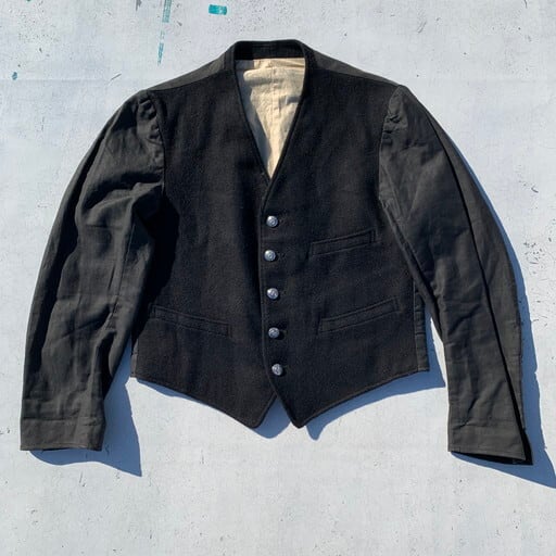 50's 60's British Railway sleeved waistcoat uniform jacket ドライバーズジャケット  シグナルマン VEST ブラック ウール イギリス国鉄 電車 S~M 希少 ヴィンテージ | agito vintage powered by BASE