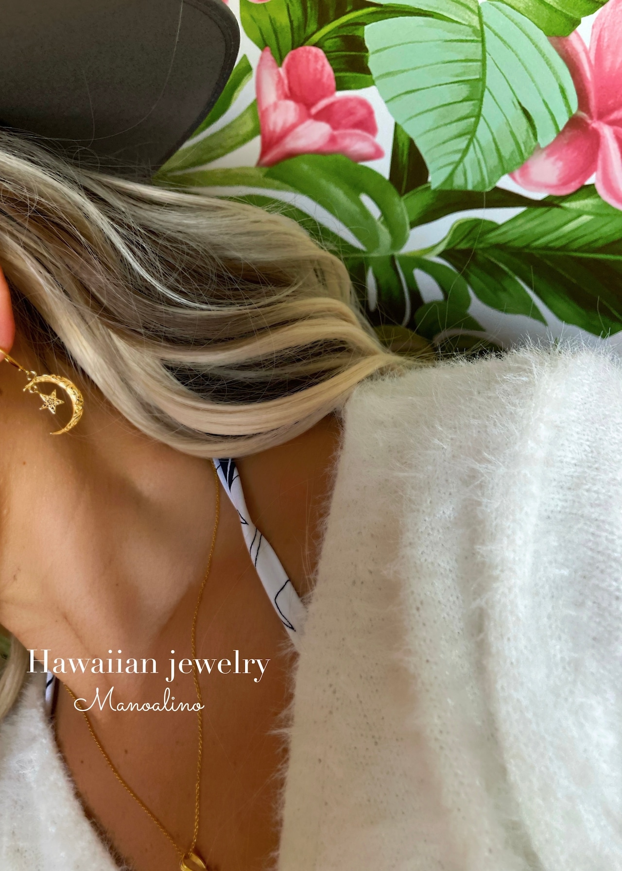 Mahina moon&star earring Hawaiianjewelry (ハワイアンジュエリー月&星ピアス、イヤリング)