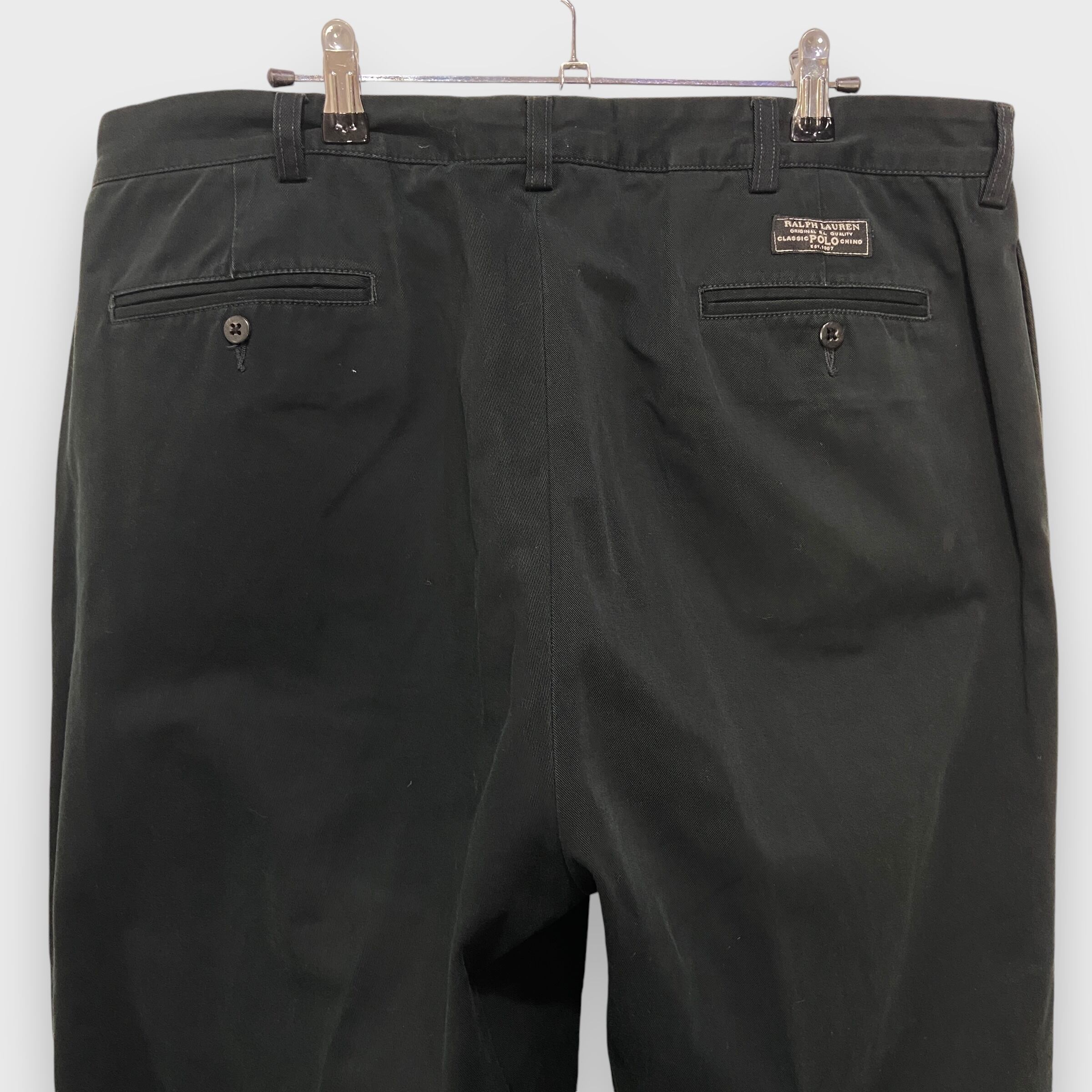 90s Ralphlauren ANDREW ブラックタックチノパンツ W38 | 古着屋 Uan