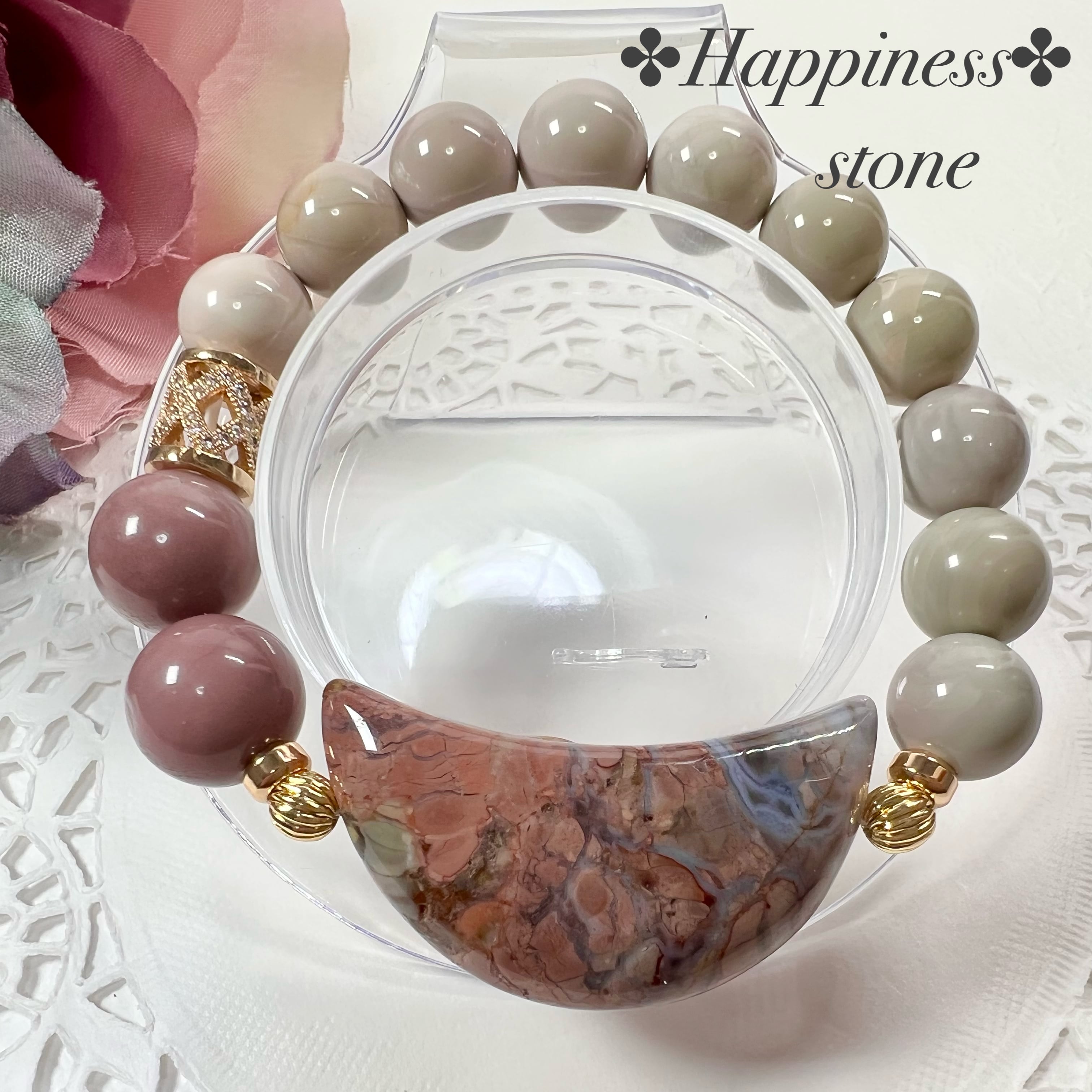 アラシャン瑪瑙 月ブレスレット☾·̩͙⋆】天然石 パワーストーン | 癒し