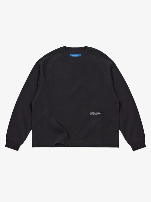 SCRT｜SUPER-HEAVY® Waffle Sweat -Black- "送料無料"