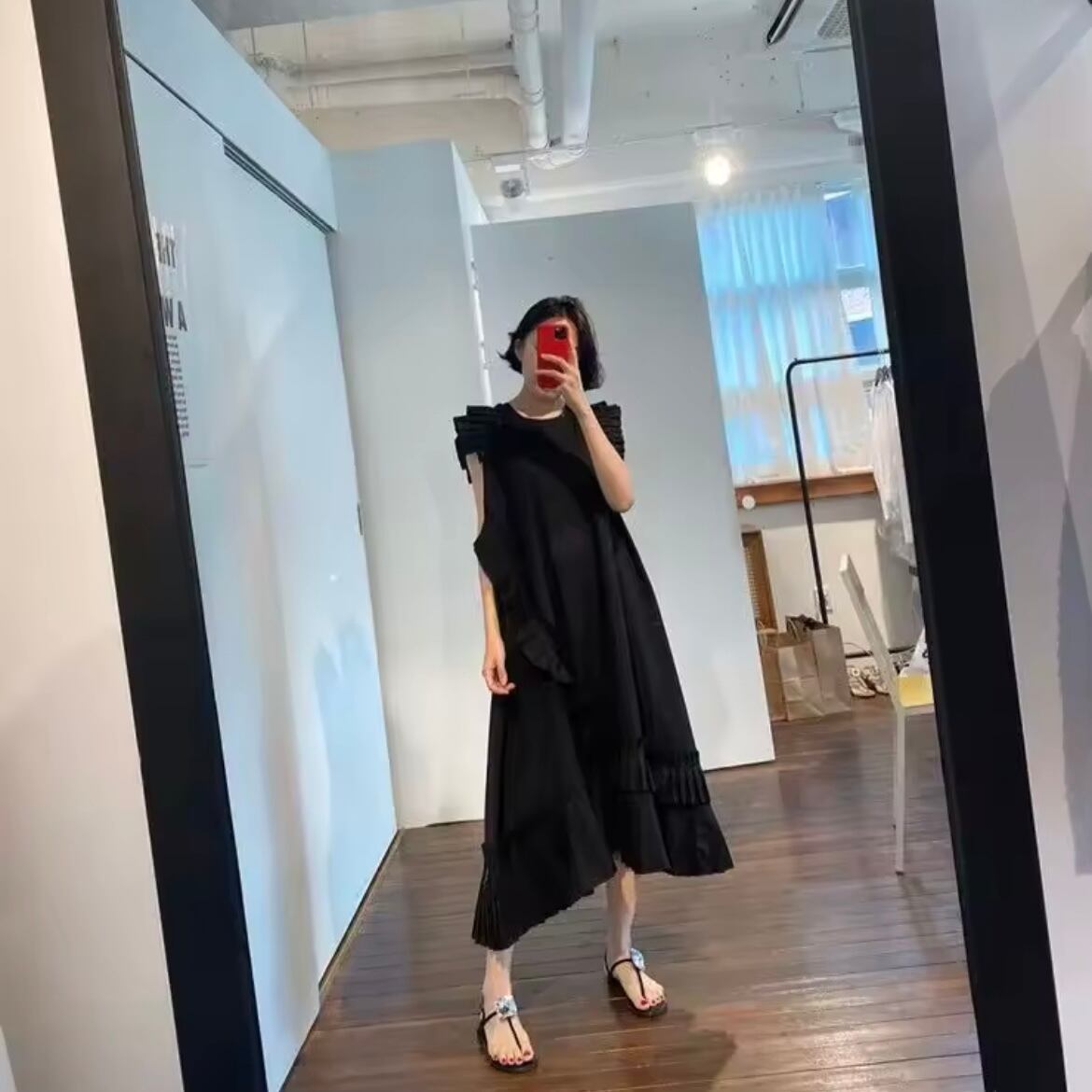 random pleats summer dress