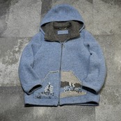 embroidery design wool zip up foodie