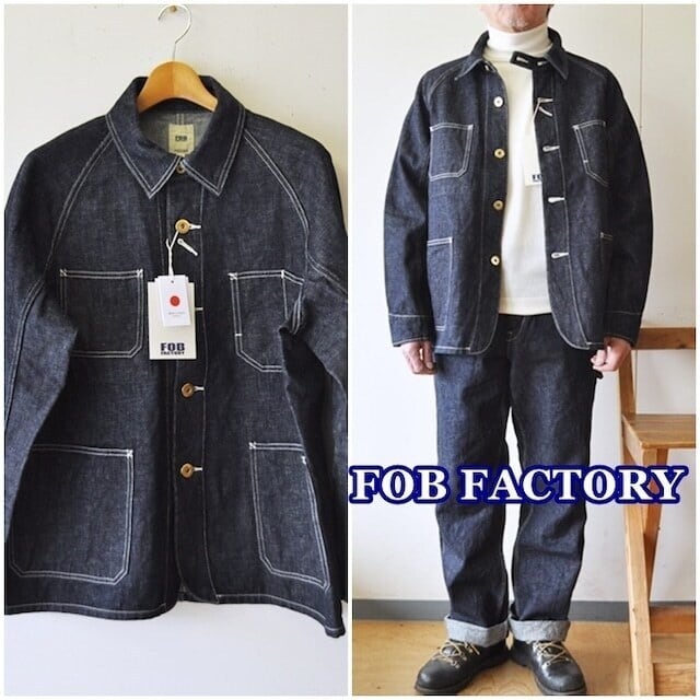 FOB FACTORY（FOBファクトリー）エフオービーファクトリー　 F2410 カバーオール　ヘンプデニム　 | bluelineshop  powered by BASE