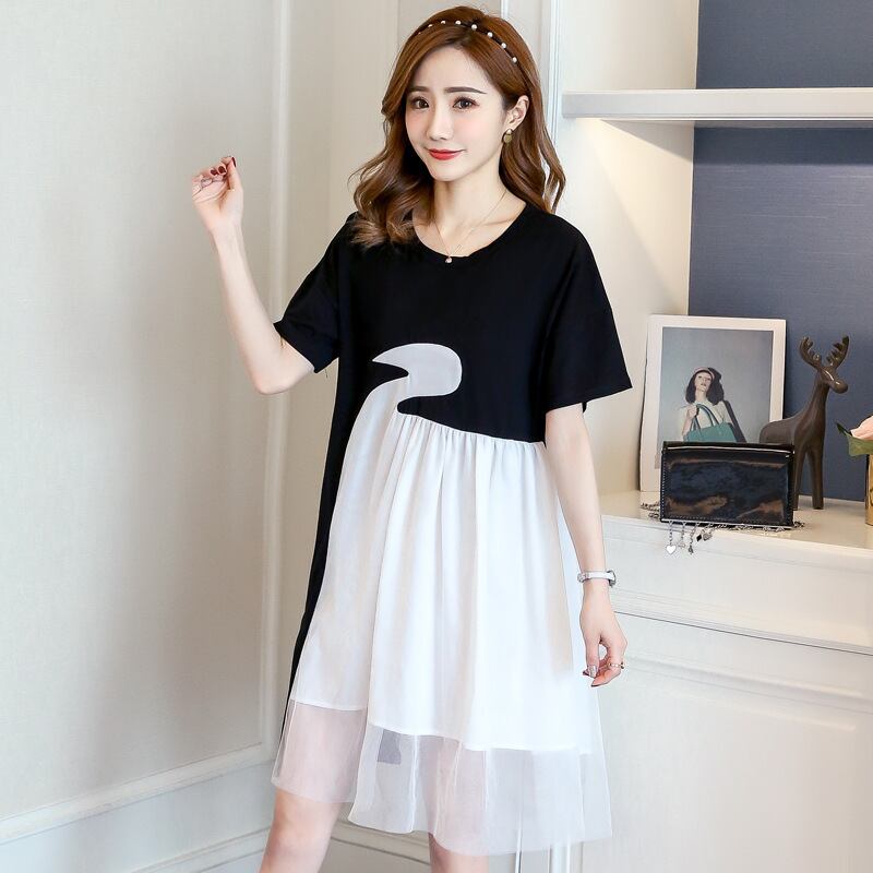 【新作】【送料無料】 マタニティドレス2020夏の新しいメッシュステッチ小さな新鮮なドレス サマー 夏物 expec289585041844