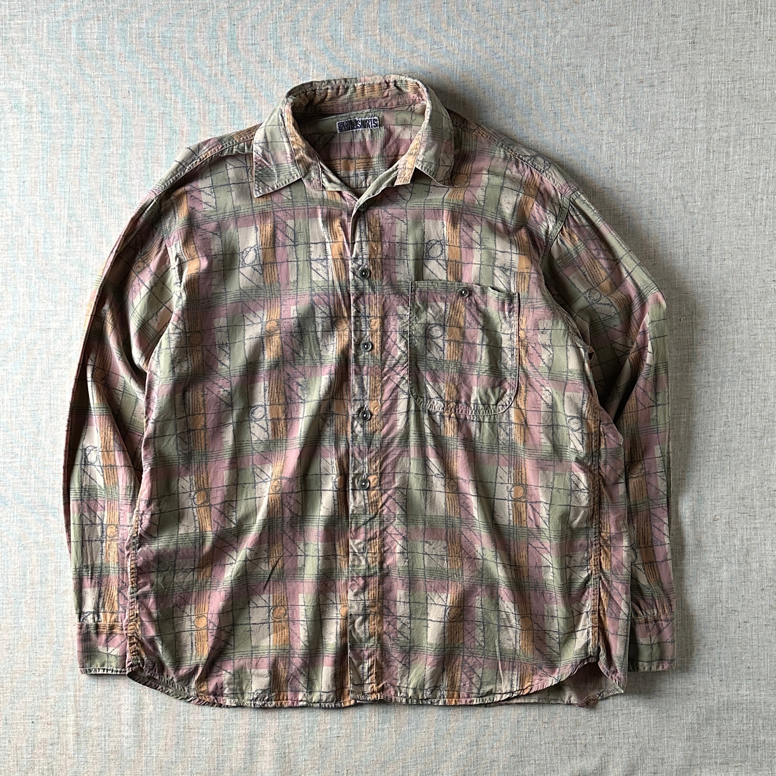 90s Abstract Pattern Long Sleeve Shirt Unisex L-XL