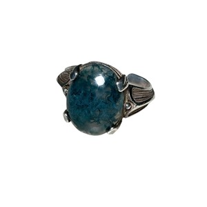vintage silver moss agate ring