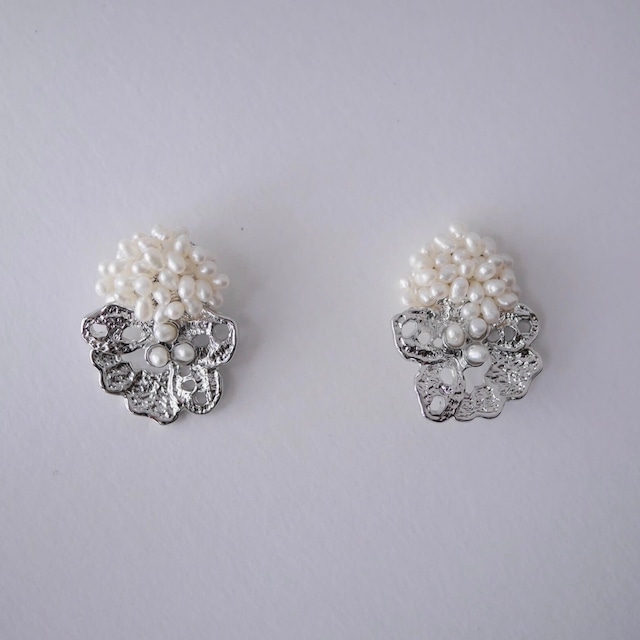 【nity jewelry】lace pearl silver ピアス イヤリング