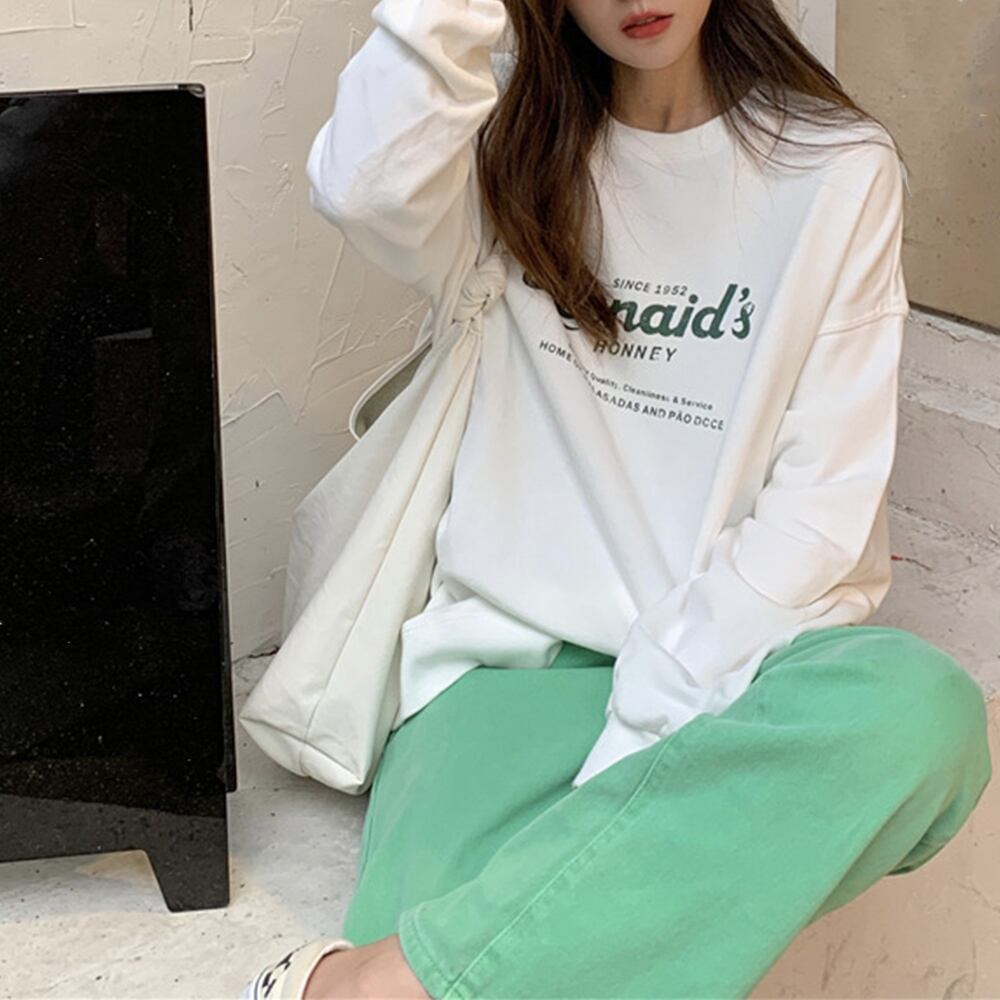 長袖 ロゴ Tシャツ レディース 春夏秋 トップス おしゃれ かわいい