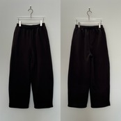 サイドパイピング裏起毛スウェットコクーンPT/ダークブラウン