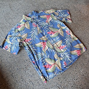 reyn spooner 反転プリント 企業刺繡 ハワイアンシャツ used [306066]