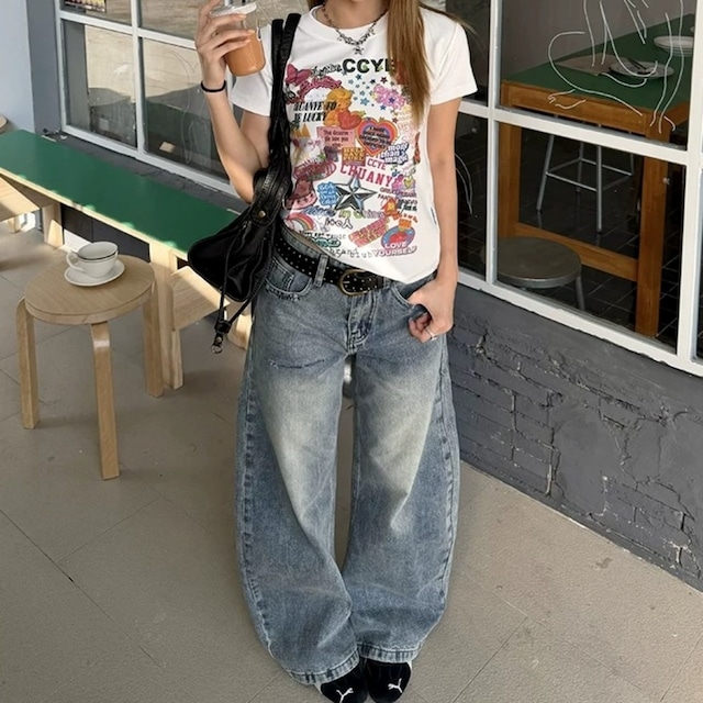 レトロコラージュグラフィックTシャツ 2col R02475