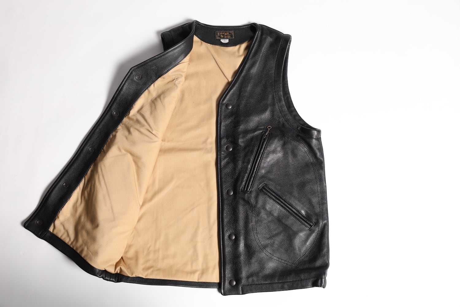 レザーベスト 革ベスト 本革 WALDES 7連鎖チェーンジッパー CYCLE NUT