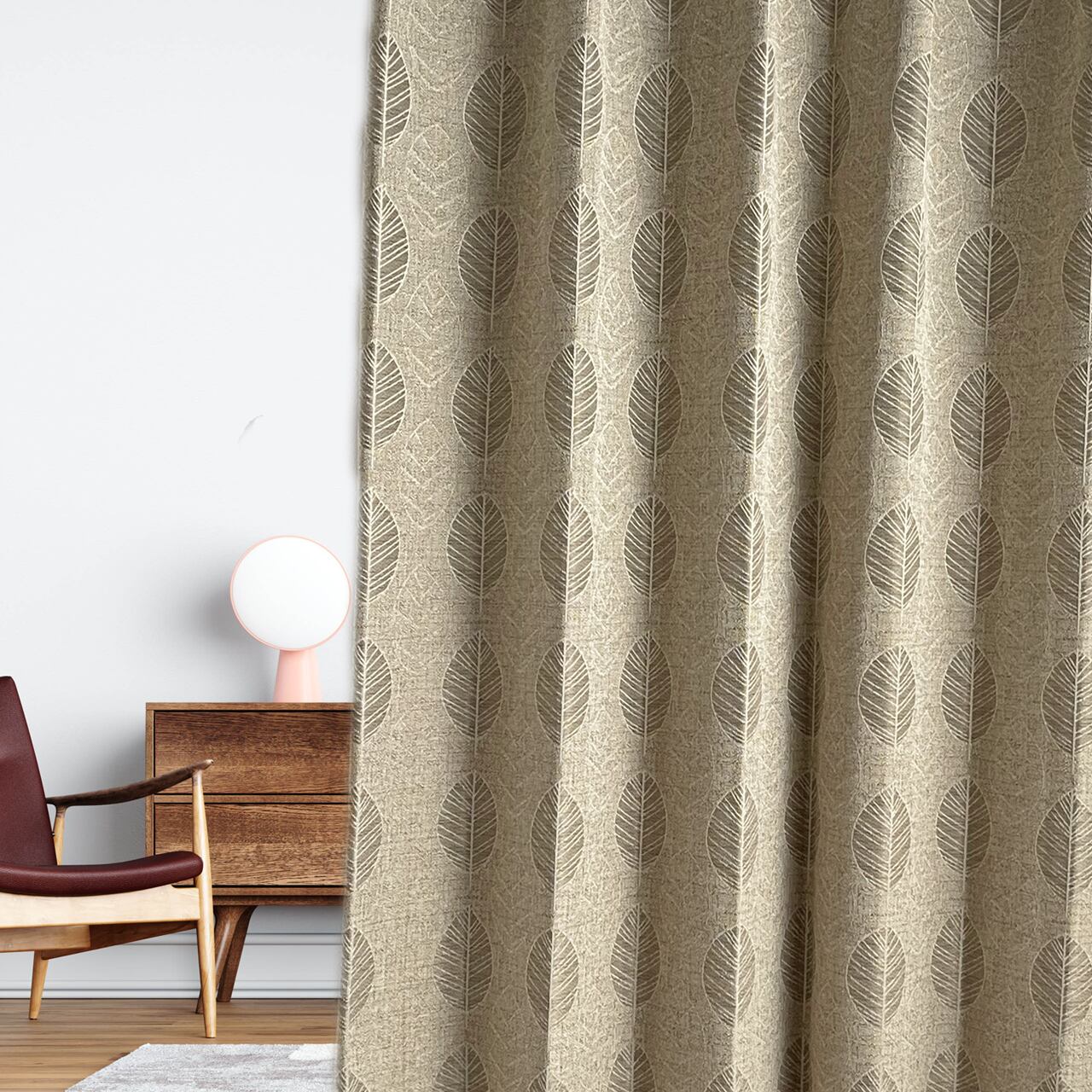 リーフ　BR（ブラウン色）　十二単：じゅうにひとえ（3重節電カーテン）アウトレット