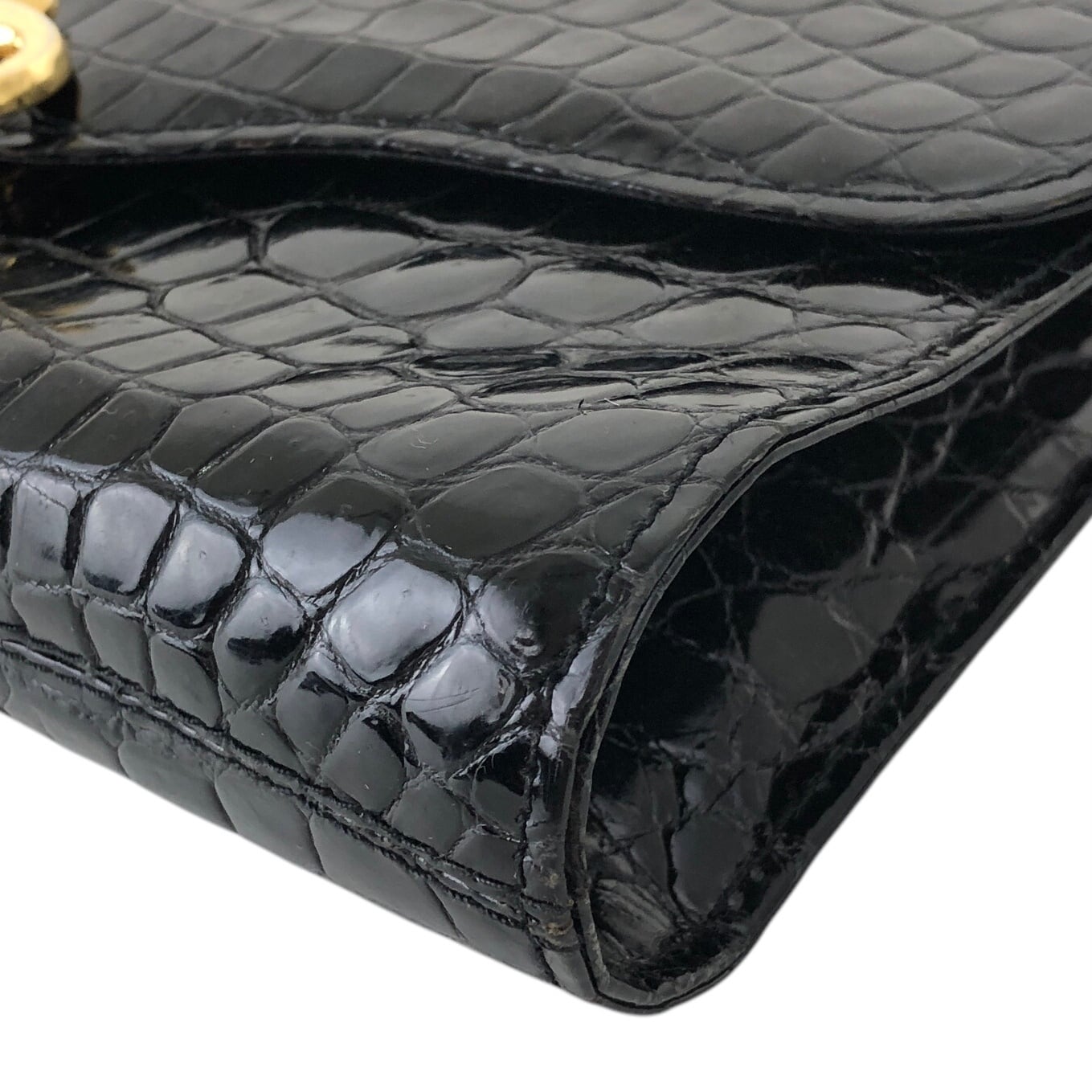 CELINE セリーヌ ショルダーバッグ ブラック トリオンフ クロコ型押し