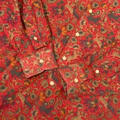 イングランド製 THE Viyella EMPIRE COLLECTION ヴィエラ エンパイア コレクション 花柄 総柄 長袖シャツ 柄シャツ M/レッド メンズ