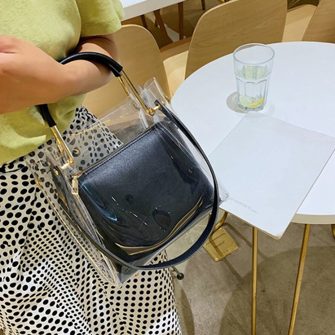 送料無料・即納】 クリアバッグ ポーチ付き 3way ショルダーバッグ 