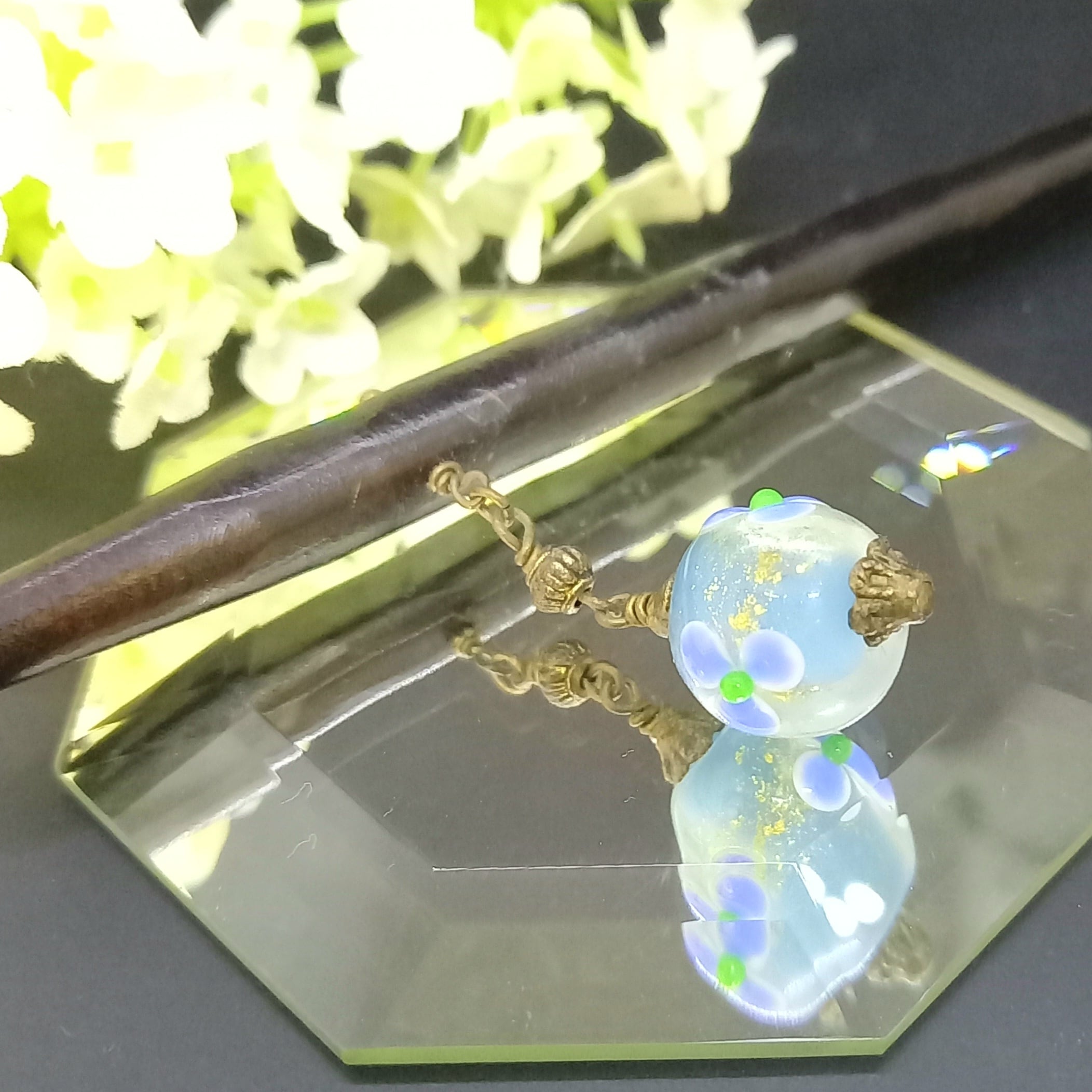 はいからさん♪チックな花柄のとんぼ玉・かんざし②