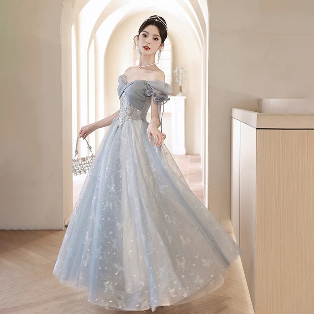 ナイトドレス 宴会 ロングドレス キラキラ お姫様 誕生日 パーティー 演奏会 XH2-YWL7/27-2