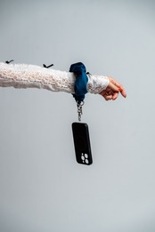 3way velour strap Navy