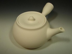 煎茶道具　ボーフラ　横手　白　保富良　湯沸し　白泥　素焼　新品