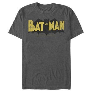 バットマン Tシャツ Batman Logo Vintage_ Charcoal Heather バットマン ヴィンテージ・ロゴ  Tシャツ