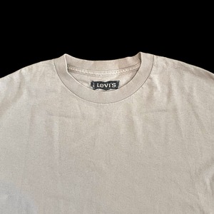 【LEVI'S】メキシコ製 ロンt 長袖Tシャツ ロングTシャツ ベージュ 無地 プレーン LARGE トップス インナー リーバイス US古着