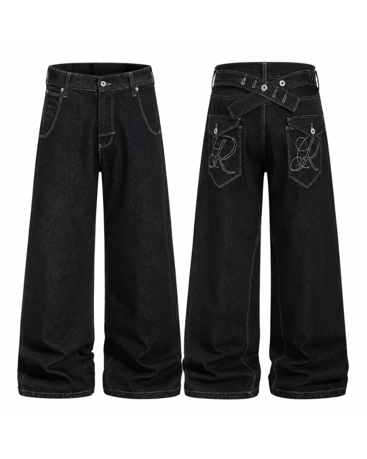 【限定入荷】クロスベルトワイドデニム(OR-E6680)