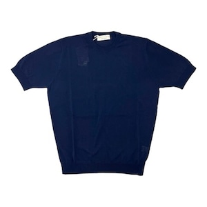 FILIPPO DE LAURENTIIS(フィリッポ デ ローレンティス) crepe cotton short sleeves knit/NAVY(880)