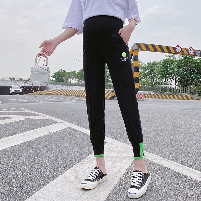 【新作】【送料無料】 マタニティウェア2020秋冬の新しいファッションポケットスマイリースウェットパンツ、アウターウェアルーズ妊娠中のベリーリフトハーレムパンツ-アリババ オータム 秋物 ウィンター 冬物 expec254773349589