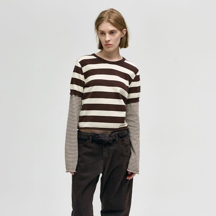 ☆LE SSERAFIM チェウォン 着用！！【MARGESHERWOOD】STRIPE LAYERED