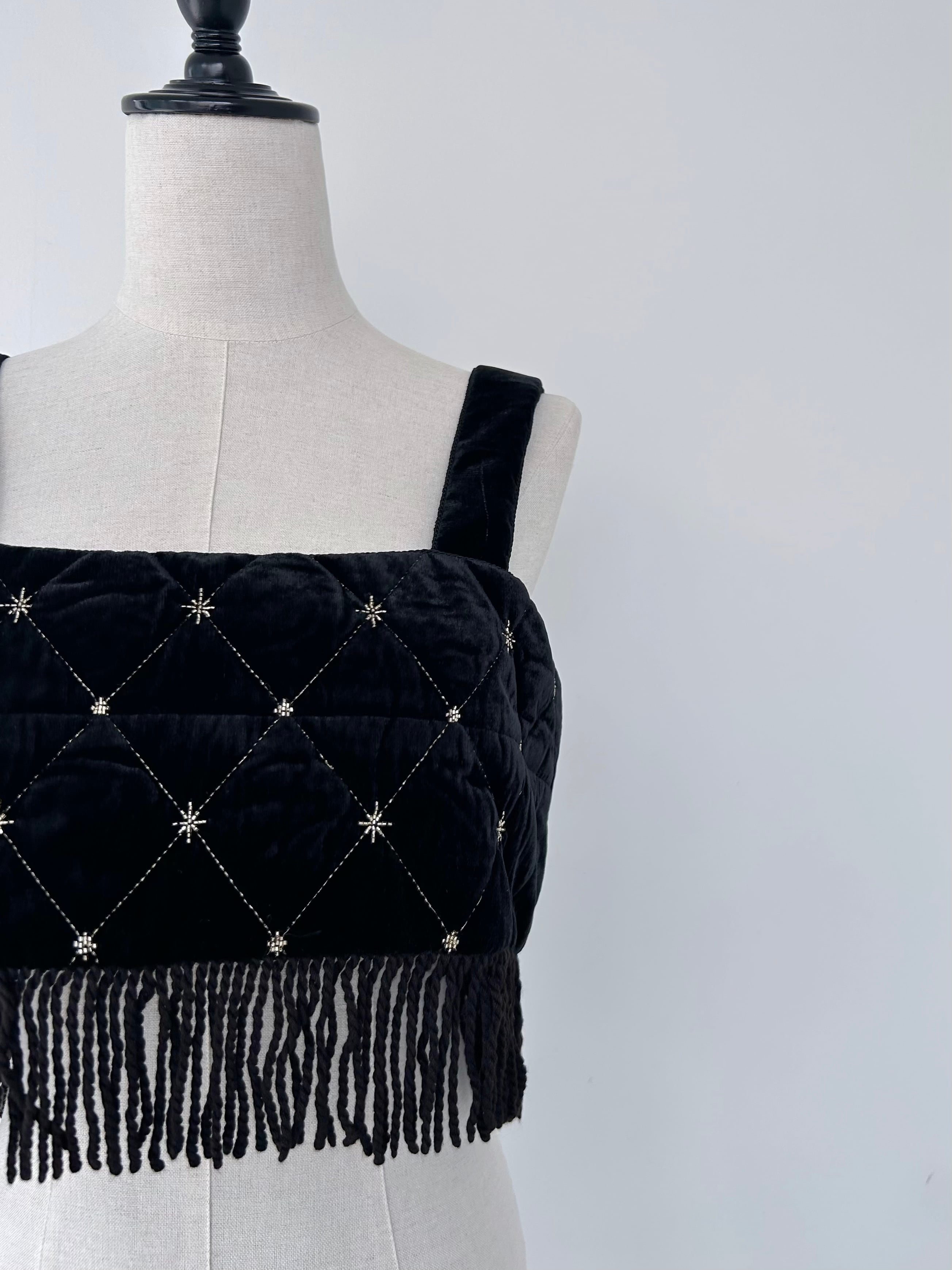 Sara Mallika Velvet Beads Embroidery Bustier | KOKO