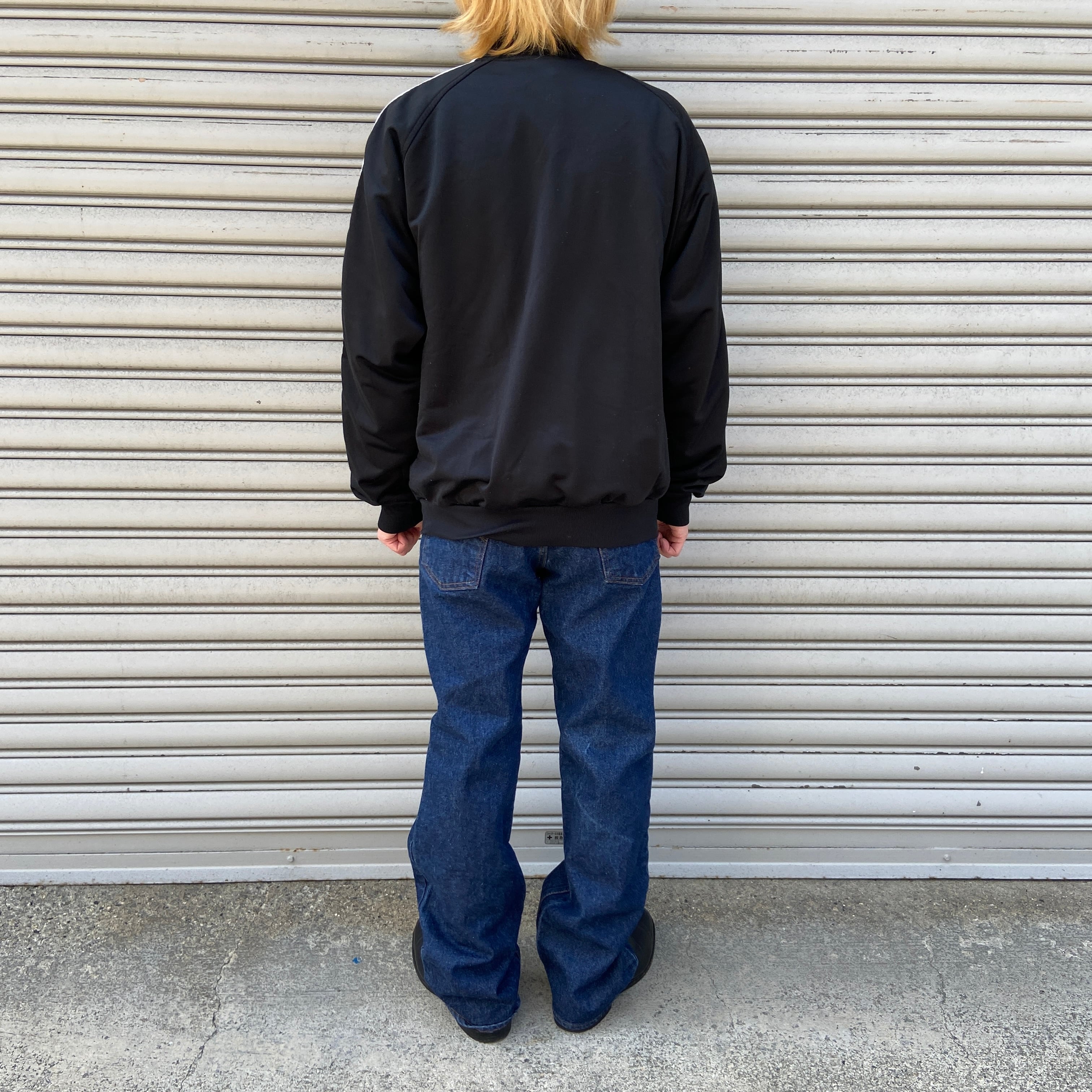 送料無料』80s adidas 万国旗タグ トラックジャケット ブラック M 黒 