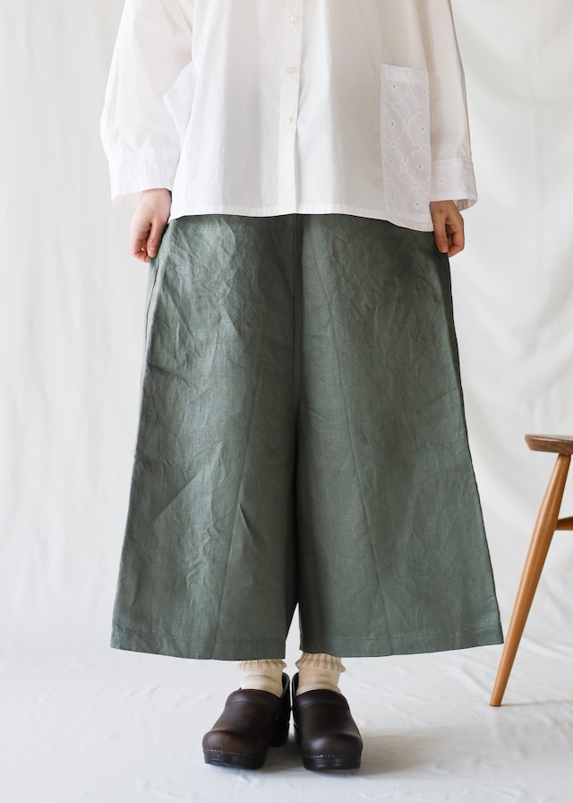 Vlas Blomme - Light Linen Twill ペンギンパンツ - Sage Green