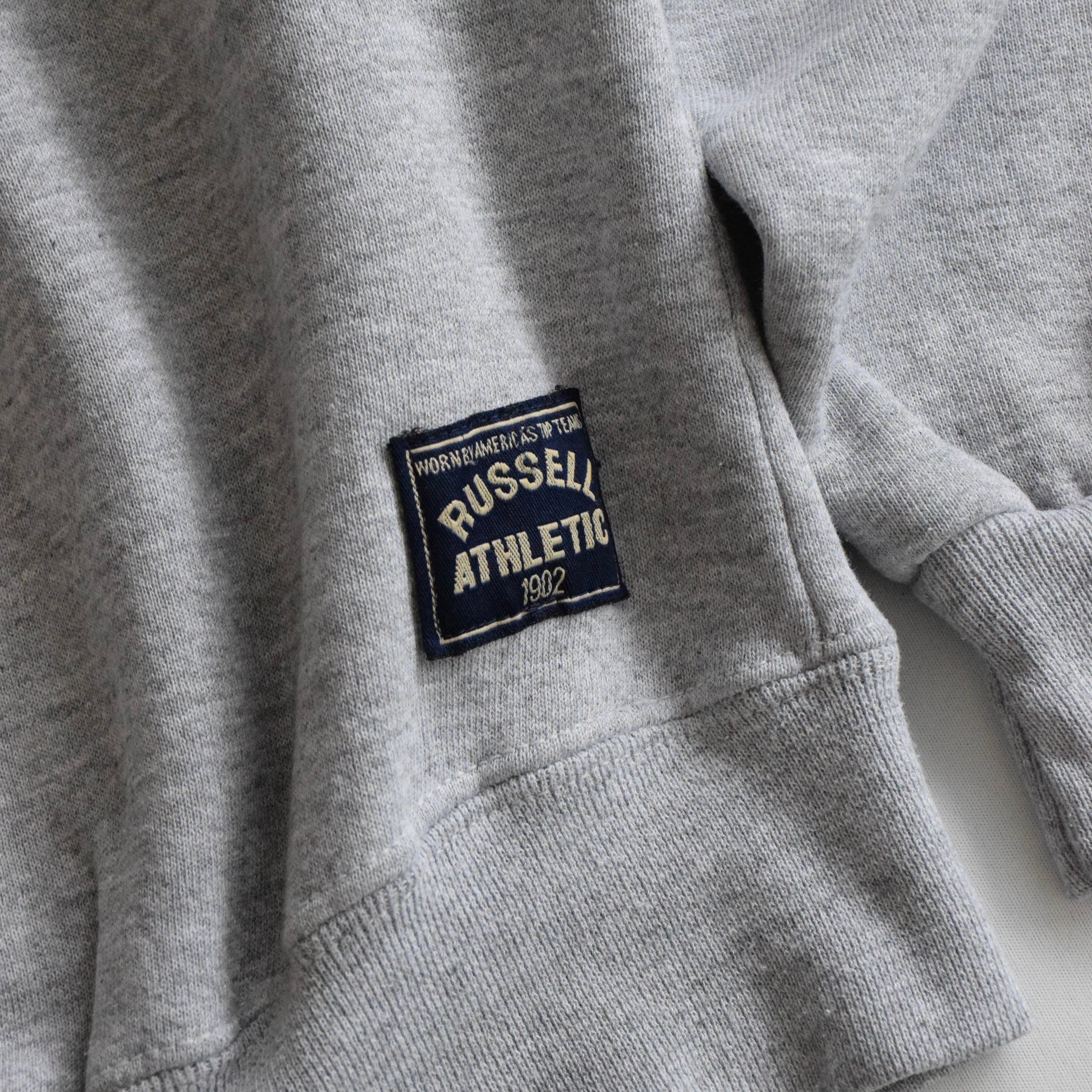 90's USA製 RUSSELL ATHLETIC ハーフジップスウェット メンズXL グレー