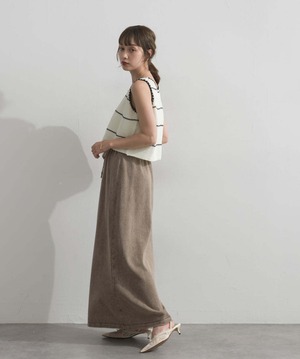 2603044 配色ラインペプラムニットタンクトップ white